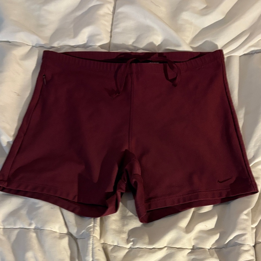 Nike Women's Athletic Shorts - Burgundy volleyball shorts